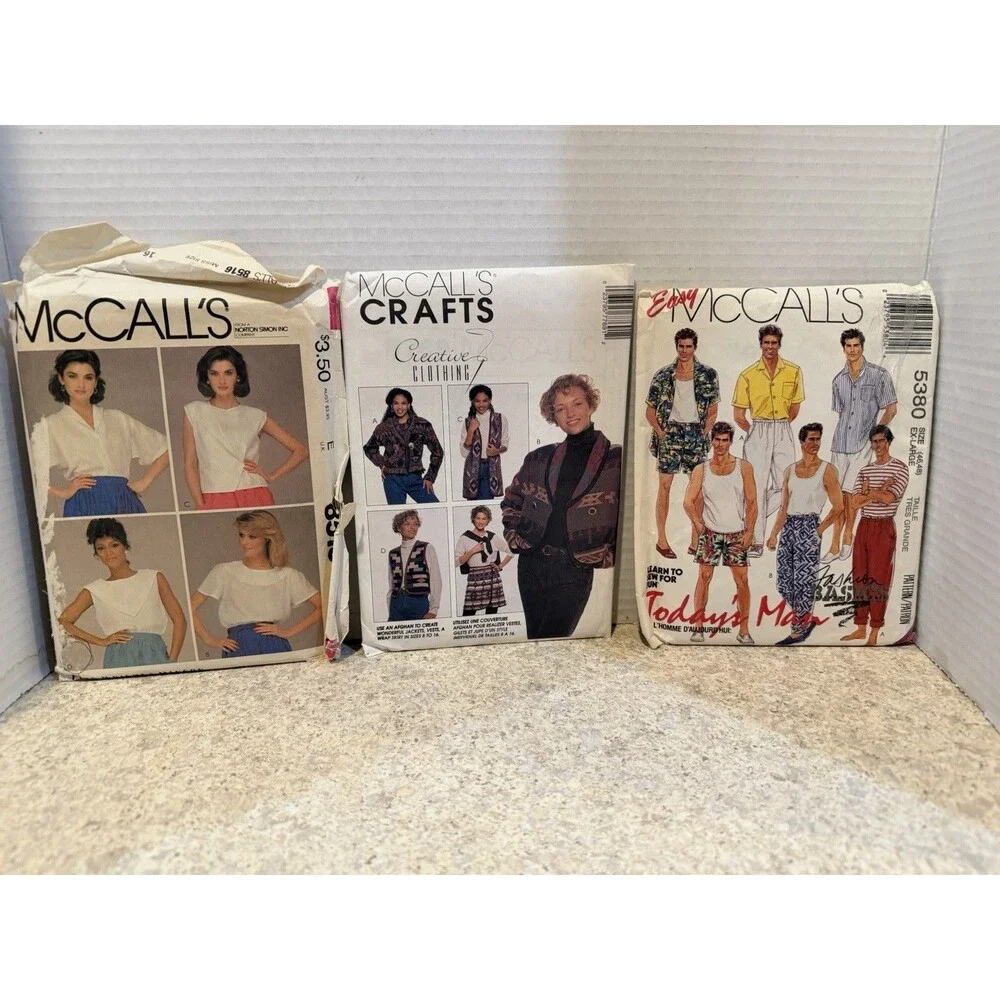 Vintage McCall's Sewing Pattern Lot of 16 Misses Dresses Tops Home Dec